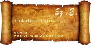 Szekulesz Edina névjegykártya
